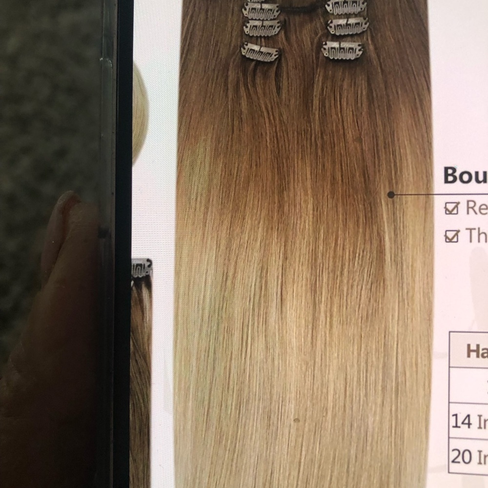 New Cashmere Balayage Ombré Clip- in   Luxurious Blonde Hair - Picture 2 of 3